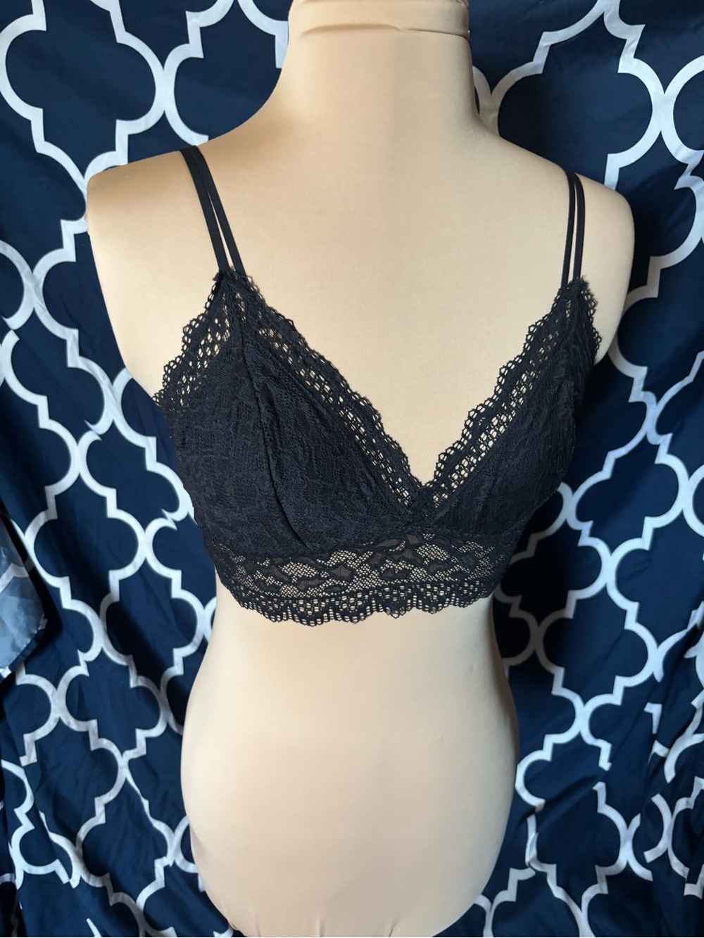 Soma Black Lace Bralette with Double Straps